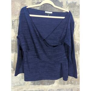 Eloquii Elements Top Woman's 18/20 Blue Surplus Knit‎ Sweater Office Career